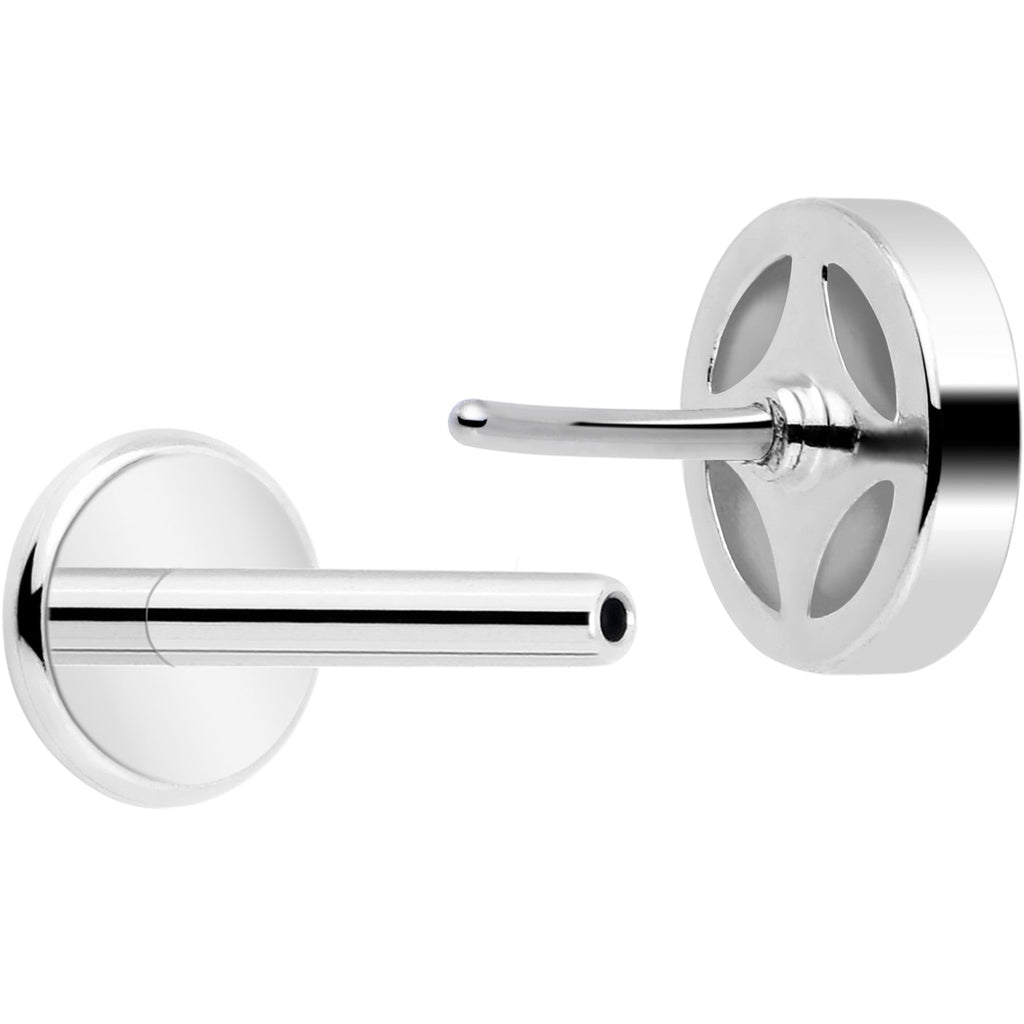 18G 5/16 CZ Gem Star Threadless Push In Labret Monroe Tragus